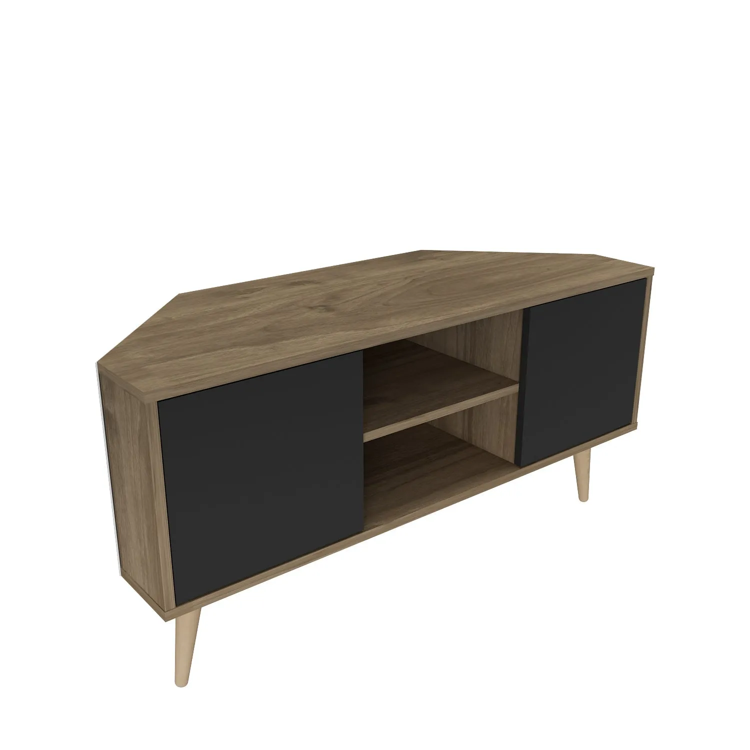 Tv Stand Lesson Walnut&Black-LSS47TS03