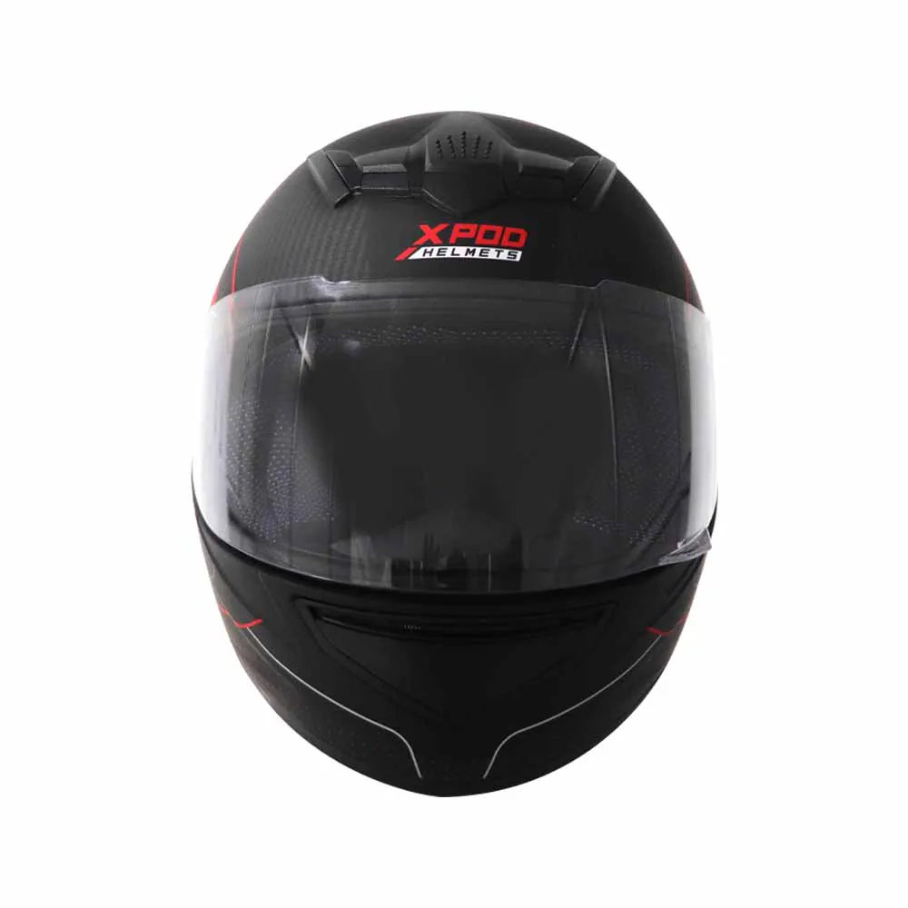 TVS XPOD Aerodynamic Helmet for Men- ISI & DOT Certified, Ultrawide Visor, Quick Release Strap – Premium Bike Helmet with Enhanced Air Circulation (Blistering Black & Red)
