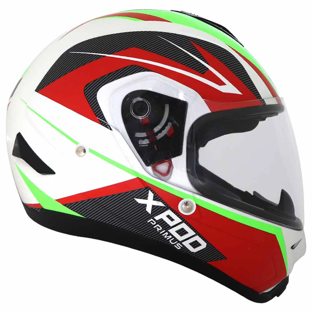 TVS XPOD Primus Helmet for Men- ISI & DOT Certified, EPS Impact Absorption, Quick Release Strap – Premium Bike Helmet for Safety & Comfort (White)