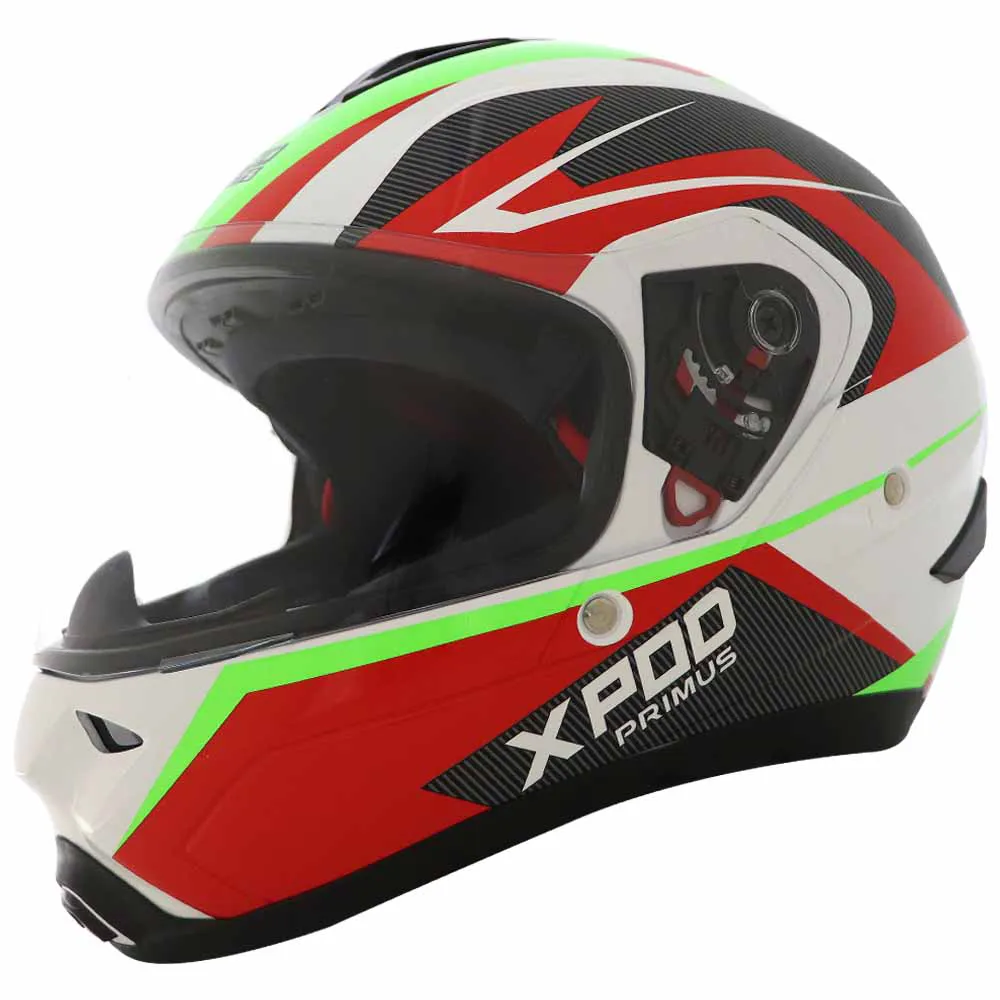 TVS XPOD Primus Helmet for Men- ISI & DOT Certified, EPS Impact Absorption, Quick Release Strap – Premium Bike Helmet for Safety & Comfort (White)