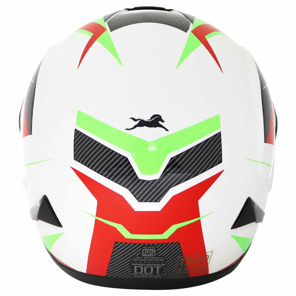 TVS XPOD Primus Helmet for Men- ISI & DOT Certified, EPS Impact Absorption, Quick Release Strap – Premium Bike Helmet for Safety & Comfort (White)