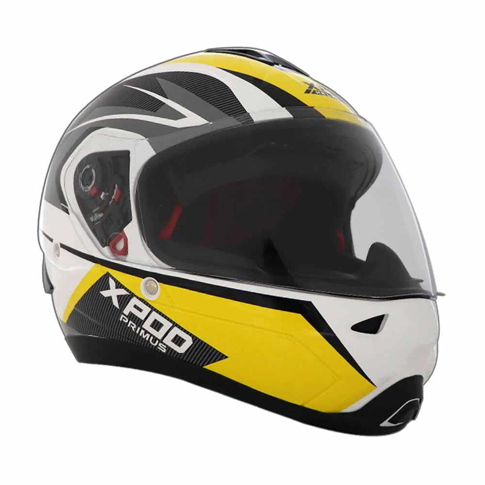 TVS XPOD Primus Helmet for Men- ISI & DOT Certified, EPS Impact Absorption, Quick Release Strap – Premium Bike Helmet for Safety & Comfort (Yellow)