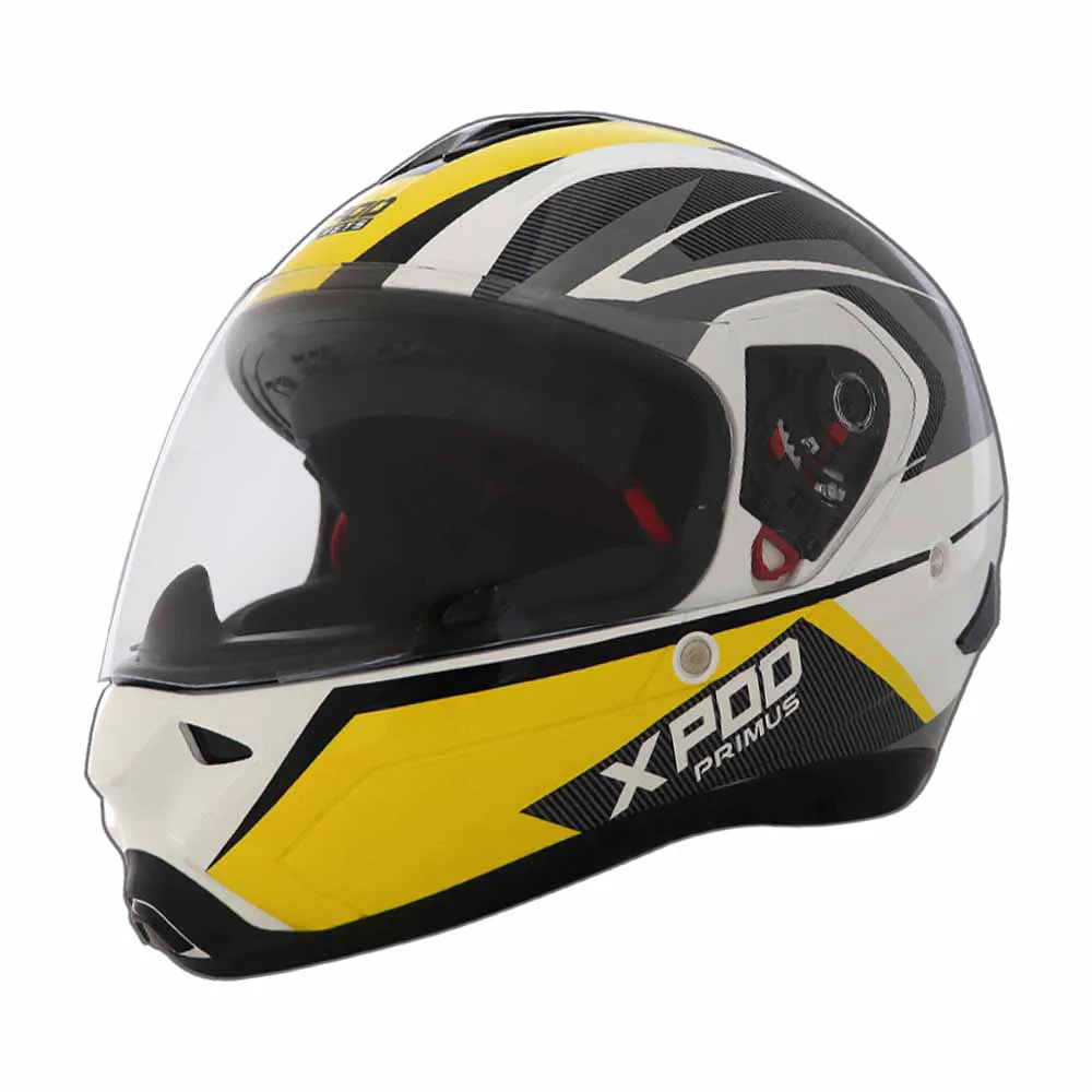 TVS XPOD Primus Helmet for Men- ISI & DOT Certified, EPS Impact Absorption, Quick Release Strap – Premium Bike Helmet for Safety & Comfort (Yellow)