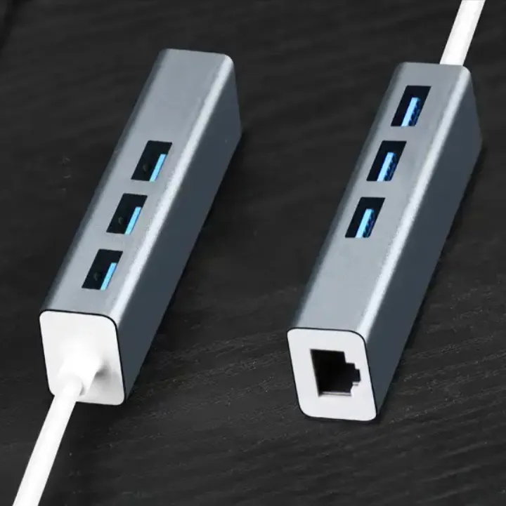 Type-C To Ethernet Network With 3 Usb 3.0 Ports Usb Splitter
