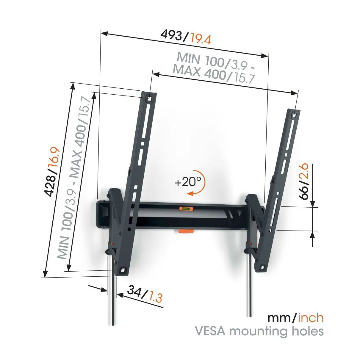 Vogels TVM 3415 Tilting TV Wall Mount - 32 to 65" (Each)