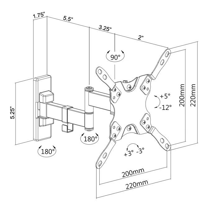 Wall Mount for 13” to 42” TVs