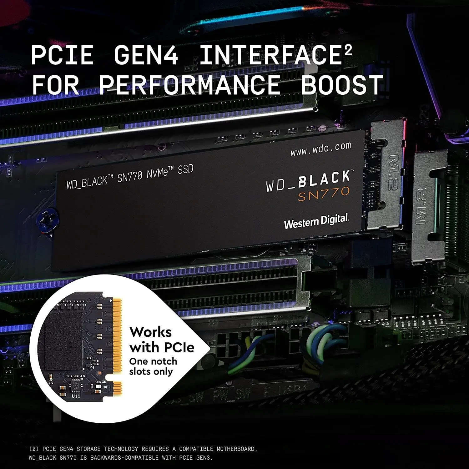 WD_BLACK SN770 500GB M.2 2280 PCIe Gen4 NVMe Gaming SSD up to 5000 MB/s