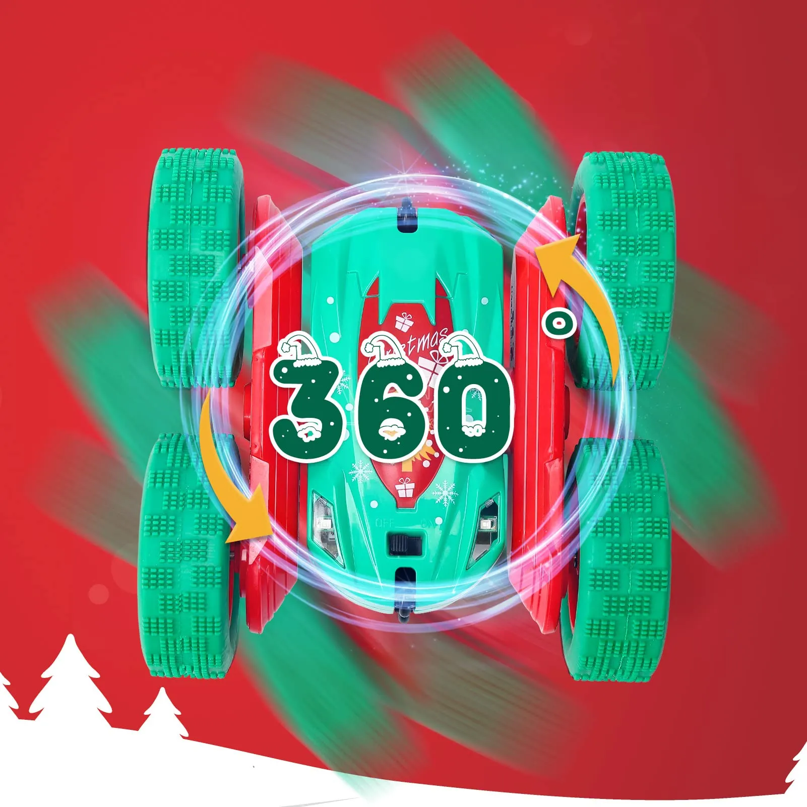 WHIZMAX 2Pack RC Stunt Car High Speed Remote Control Car for Xmas Green Red