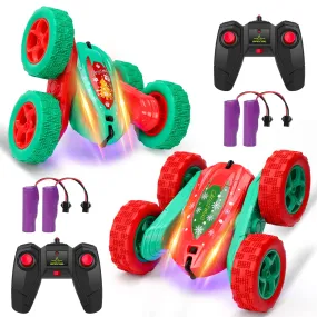 WHIZMAX 2Pack RC Stunt Car High Speed Remote Control Car for Xmas Green Red