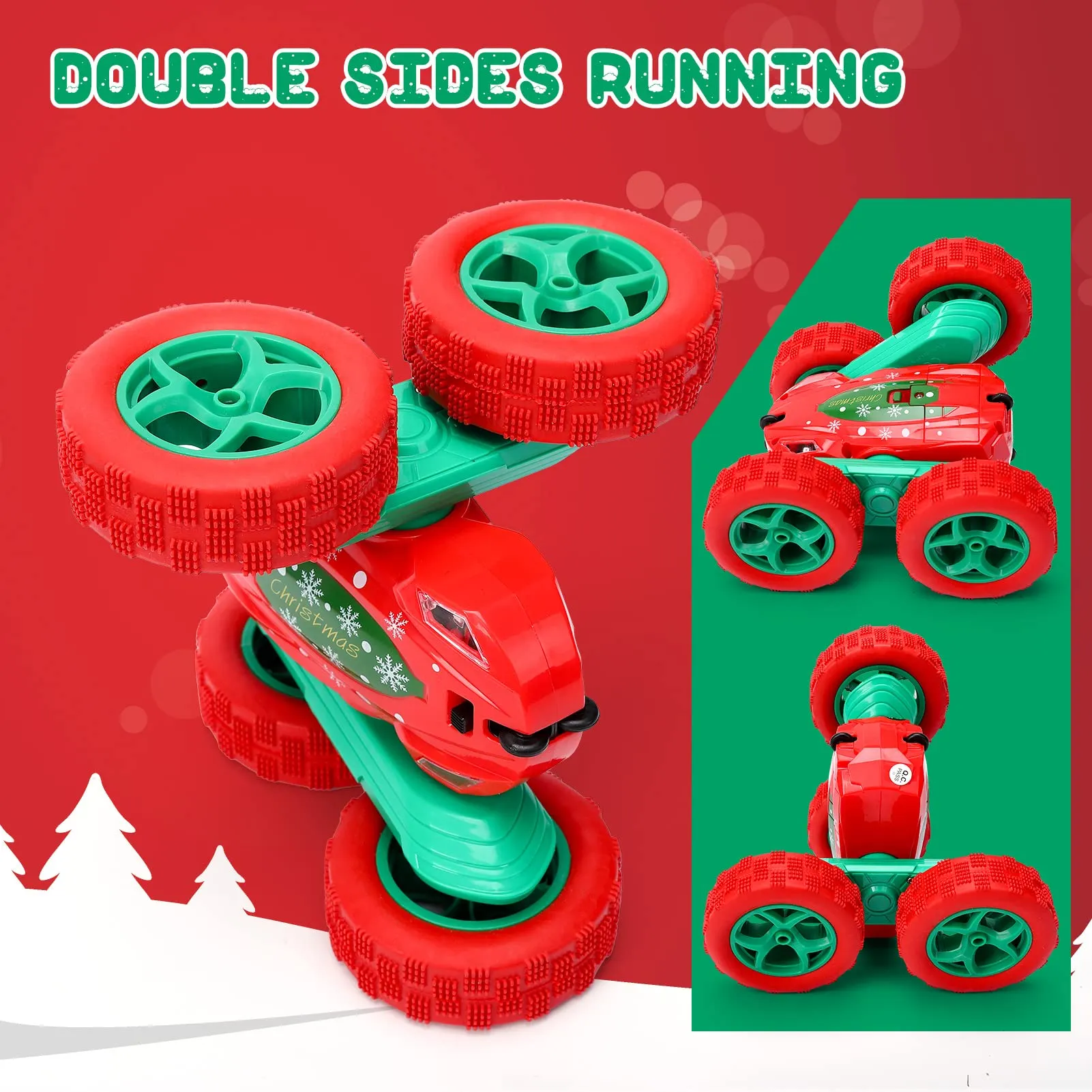 WHIZMAX 2Pack RC Stunt Car High Speed Remote Control Car for Xmas Green Red