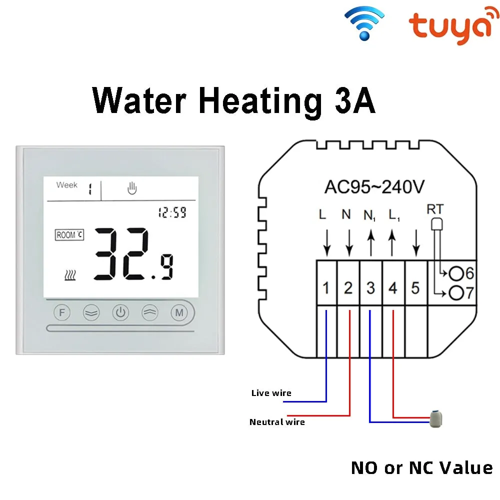 WiFi Smart Thermostat Touch screen Temperature controller for Water/Electric/Gas Boiler Works with Smart Home