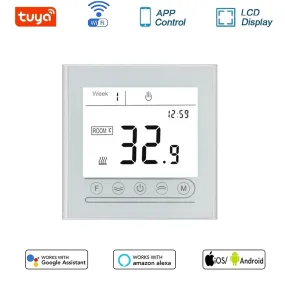WiFi Smart Thermostat Touch screen Temperature controller for Water/Electric/Gas Boiler Works with Smart Home