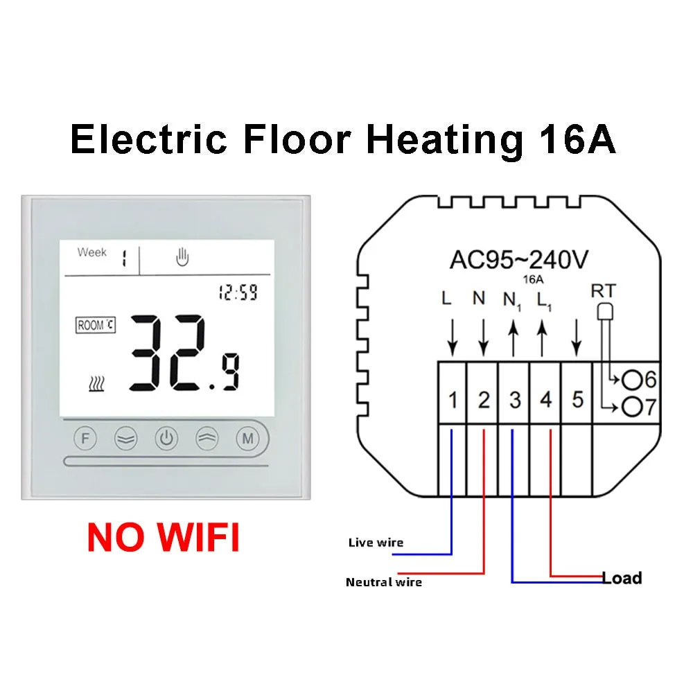 WiFi Smart Thermostat Touch screen Temperature controller for Water/Electric/Gas Boiler Works with Smart Home