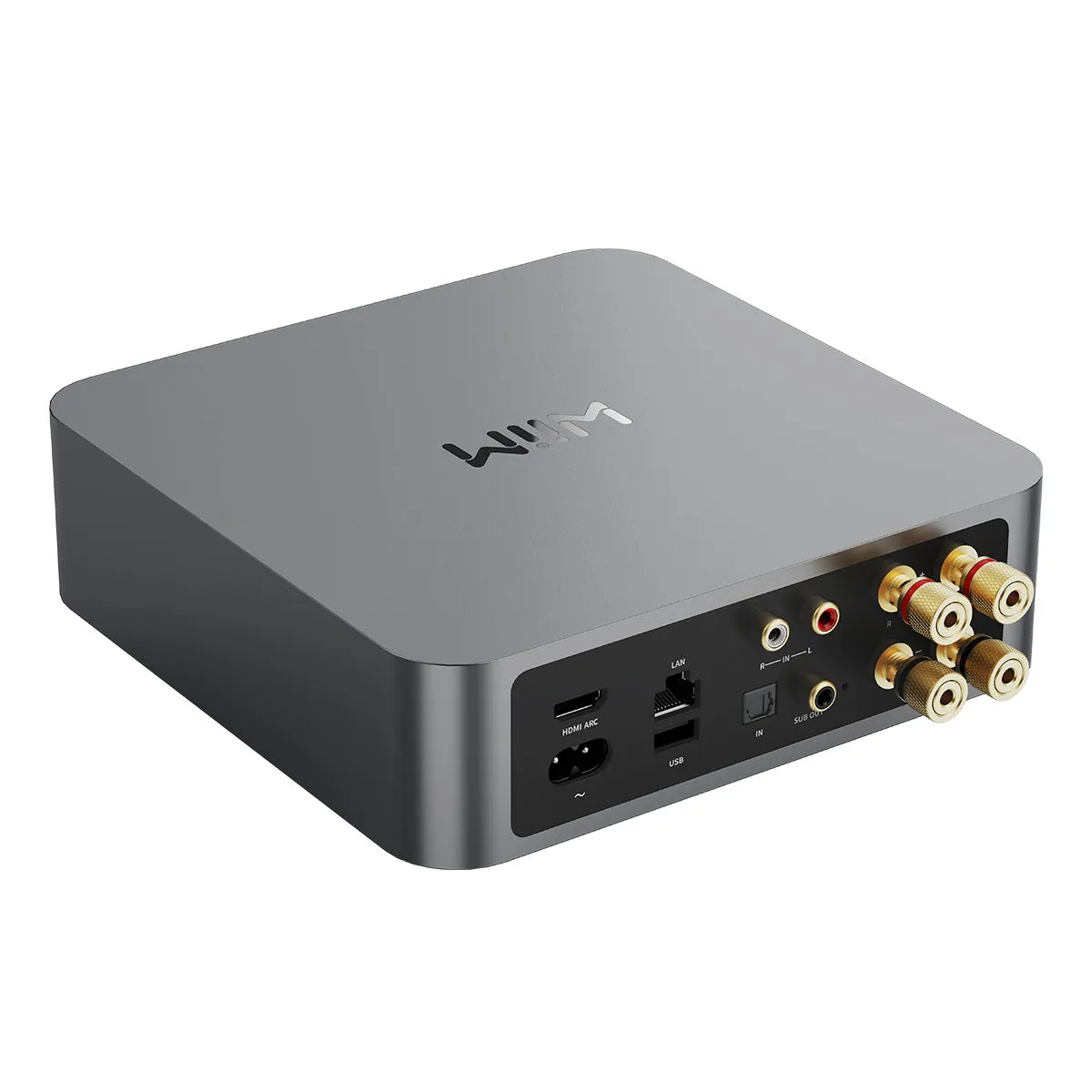 WiiM Amp Multiroom Streaming Amplifier with AirPlay 2, Chromecast, & Voice Control (Grey)