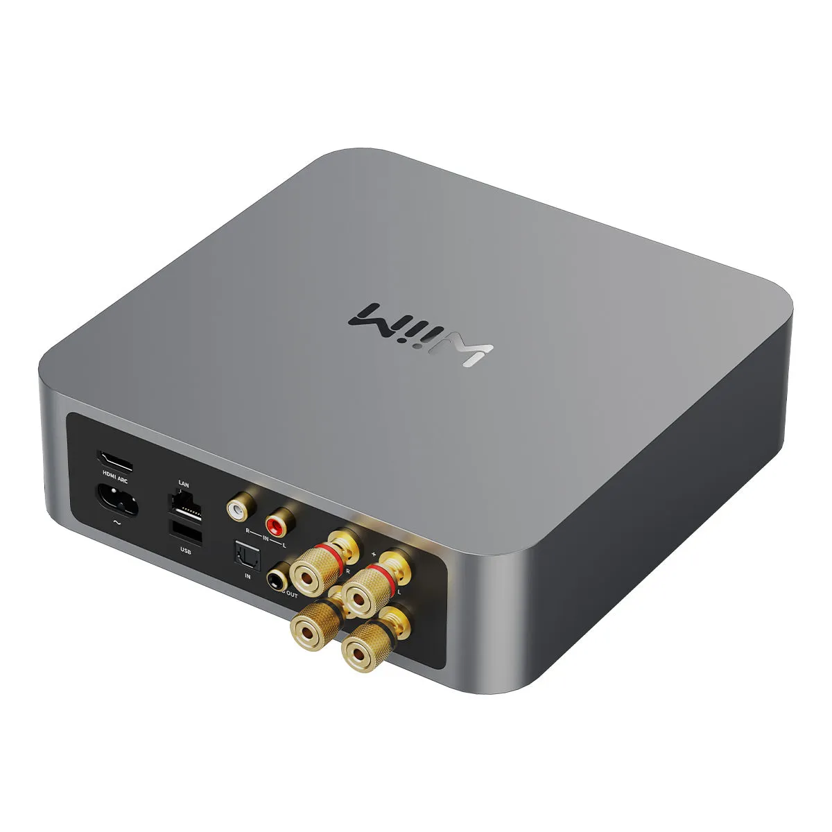 WiiM Amp Multiroom Streaming Amplifier with AirPlay 2, Chromecast, & Voice Control (Grey)