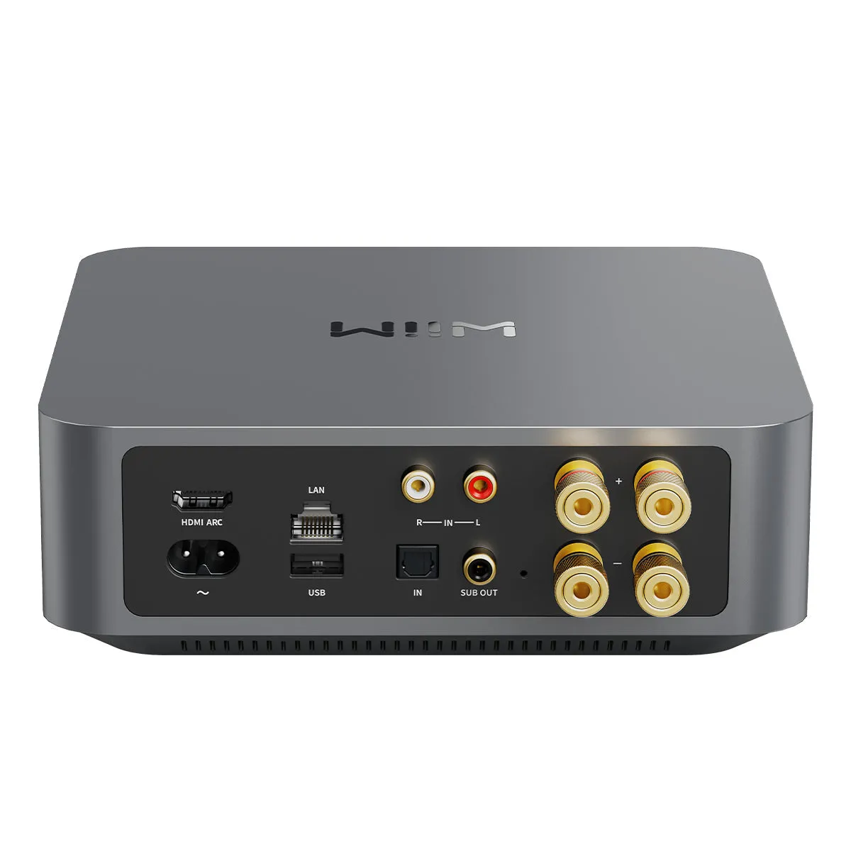 WiiM Amp Multiroom Streaming Amplifier with AirPlay 2, Chromecast, & Voice Control (Grey)
