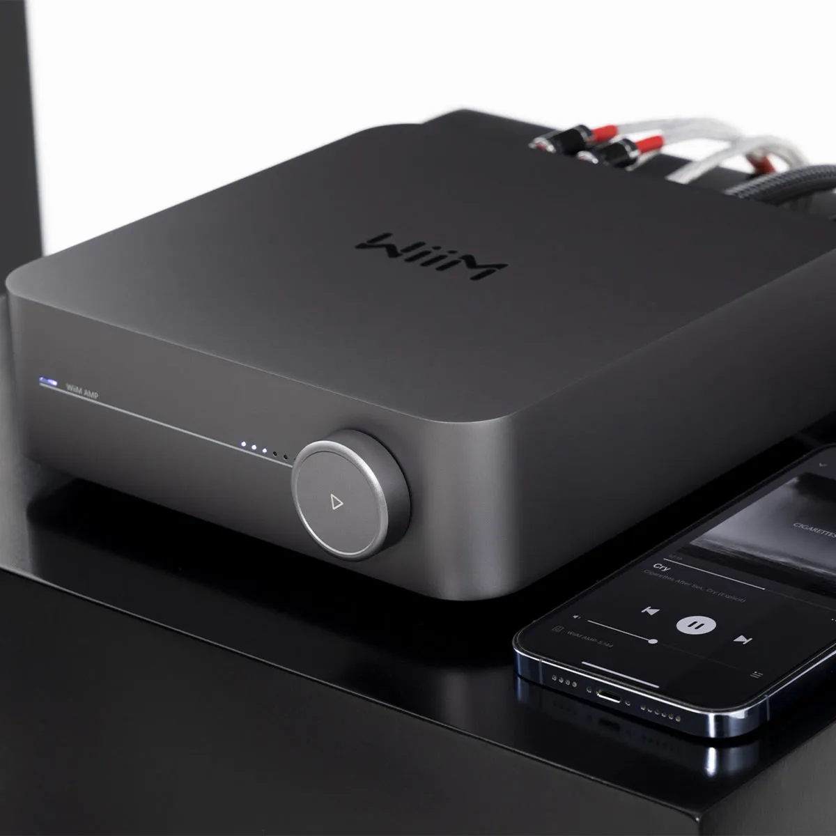 WiiM Amp Multiroom Streaming Amplifier with AirPlay 2, Chromecast, & Voice Control (Grey)