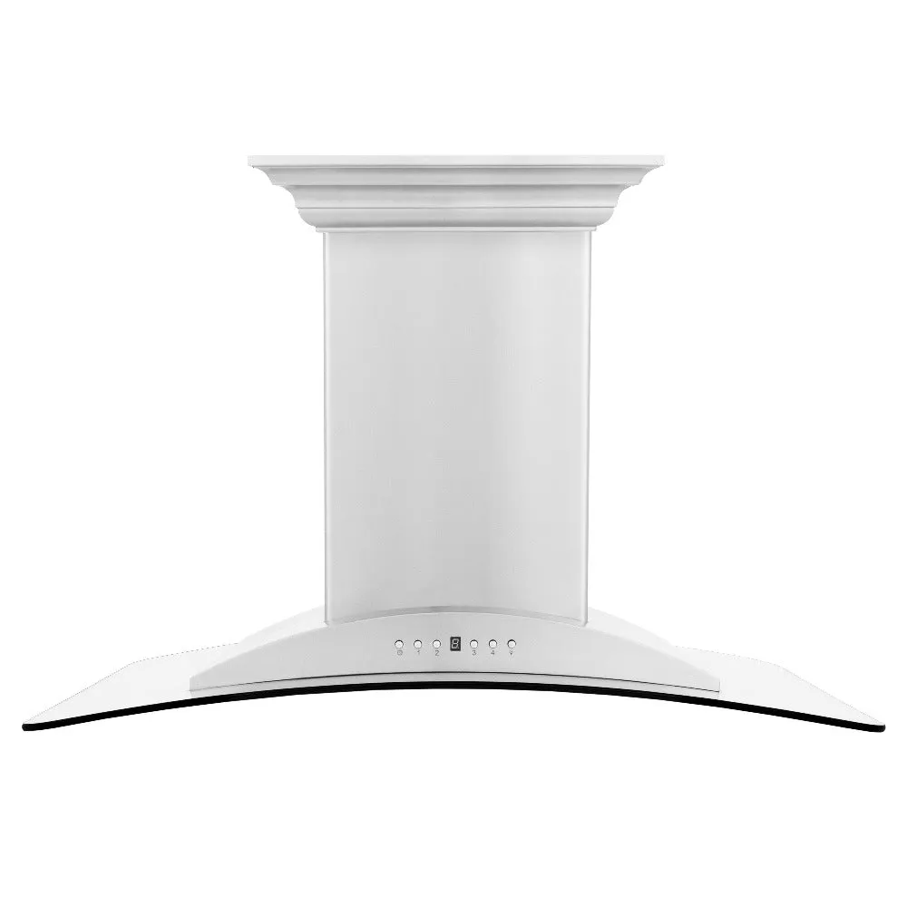 ZLINE Island Mount Range Hood in Stainless Steel with Built-in CrownSound Bluetooth Speakers (GL9iCRN-BT)