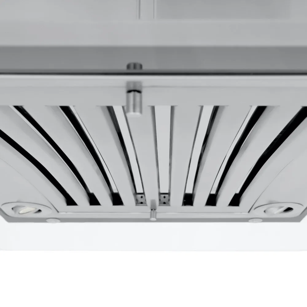 ZLINE Island Mount Range Hood in Stainless Steel with Built-in CrownSound Bluetooth Speakers (GL9iCRN-BT)