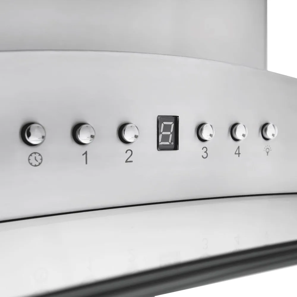ZLINE Island Mount Range Hood in Stainless Steel with Built-in CrownSound Bluetooth Speakers (GL9iCRN-BT)