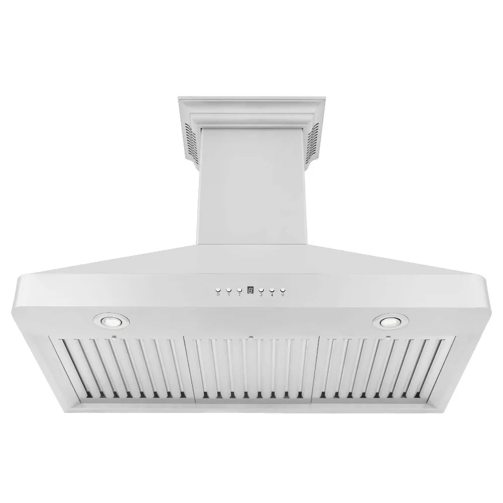 ZLINE Wall Mount Range Hood in Stainless Steel with Built-in CrownSound Bluetooth Speakers (KF2CRN-BT)